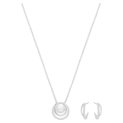 Free set, White, Rhodium plated | Swarovski