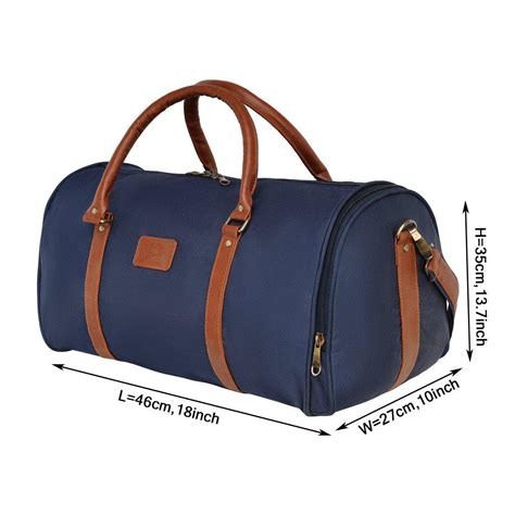 Leather World Blue Nylon Sports Gym Duffle Bag with Shoe Compartment ...