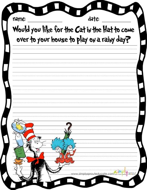 Printable Dr Seuss Writing Prompt