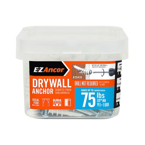 E-Z Ancor 75-lb #8 x 1-9/16-in Self-Drilling Anchors with Screws ...