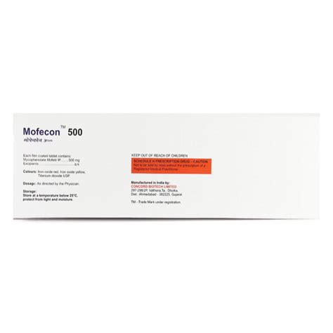 MOFECON 500MG TABLETS 10'S Price, Uses, Side Effects, Composition ...