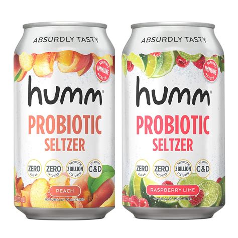 Buy Humm Sparking Probiotic Seltzer Variety Pack - Peach, Raspberry ...