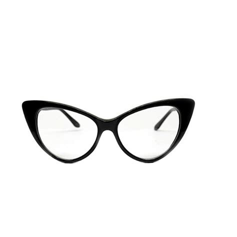 Buy Vintage Cat Eye Clear Sunglasses Eyeglasses Womens Black E16 at ...