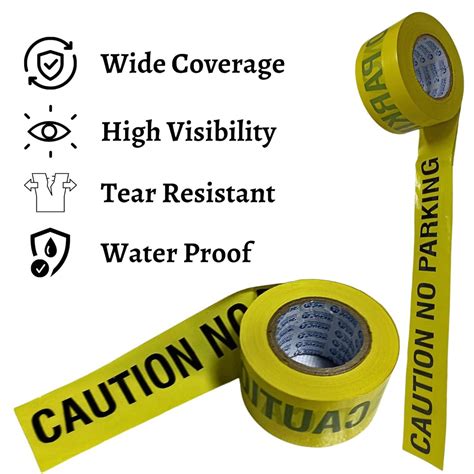 No Parking Caution Tape – 3 Inch x 300m, Pack of 2 – Singhal Mart