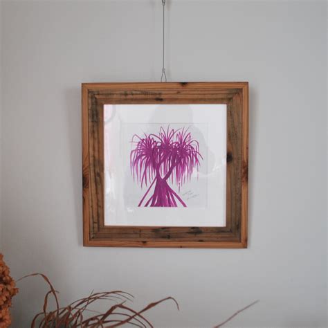 【原画】Framed Original Art【PANDANUS TREE】タコノキアートアップサイクルフレーム入りアクリル画の原画(竹紙使用 ...