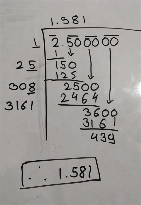find the square root of 2.5 and Correct two three decimal places ...