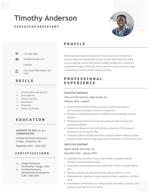 Executive Assistant Resume Templates and Examples for 2024 - ResumeTemplates.com