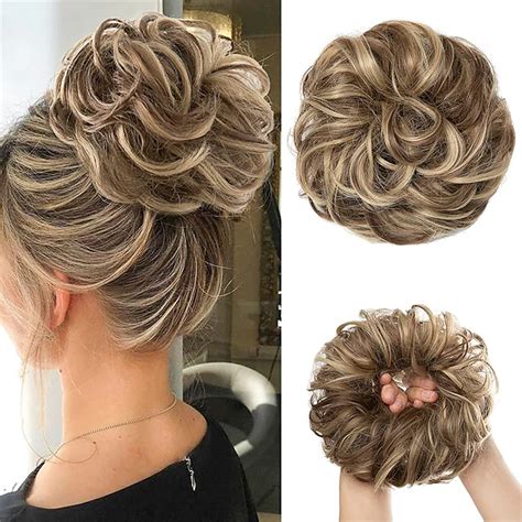 Messy Hair Buns Hair Piece Curly Hair Scrunchies for Women Girls ...