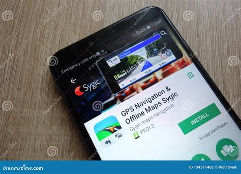 GPS Navigation and Offline Maps Sygic App on Google Play Store Website Displayed on Huawei Y6 ...