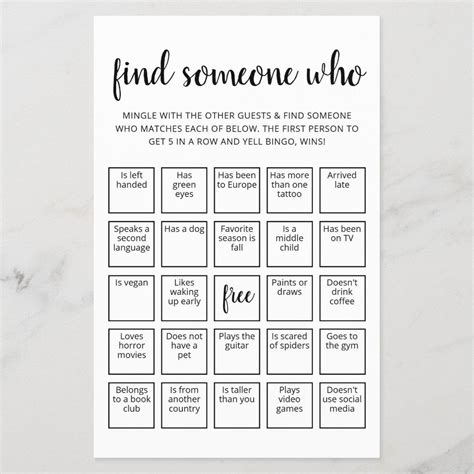 Find the guest bingo find the guest baby shower game find etsy canada ...