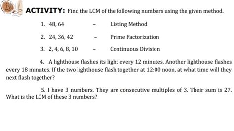 Finding LCM Using Listing Method 的图像结果