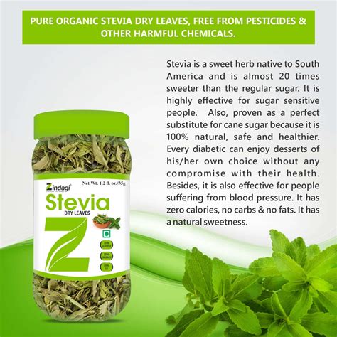 Buy ZINDAGI 100% PURE STEVIA LEAVES EXTRACT | NATURAL STEVIA DRY LEAVES ...
