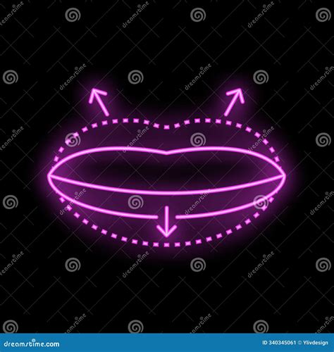 Neon Icon Representing Lip Augmentation Surgery with Arrows Stock Illustration - Illustration of ...