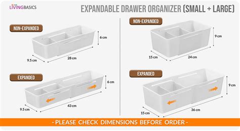 LivingBasics Expandable Kitchen Drawer Organizer /Drawer Divider / Exp ...