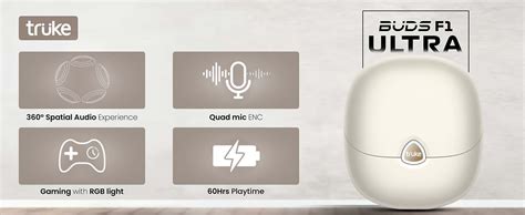 truke Buds F1 Ultra True Wireless in Ear Earbuds Spatial Audio ...