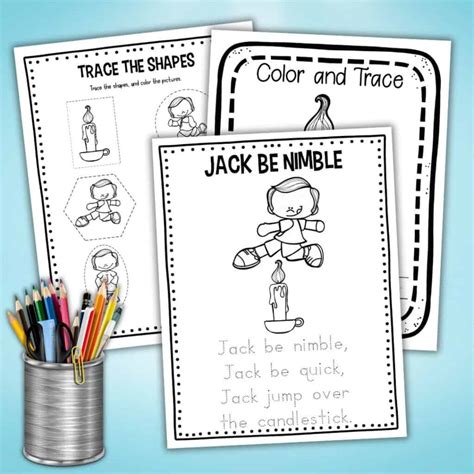 Jack Be Nimble Printable Poster Jack Be Nimble Nursery Rhyme Craft