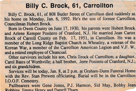 Carroll County Obituaries