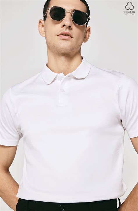 Buy White Polo T Shirt For Men Online | Men’s Collar Tshirts - BWG