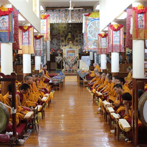 Buddhist monks chanting at HH Dalai Lama temple, tsuglagkhang complex ...