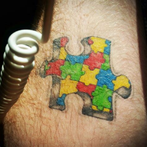 Autism Puzzle Piece Tattoo 3d