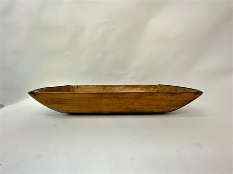 Antique wooden dough bowl trough hand carved with metal details 1900’s ...