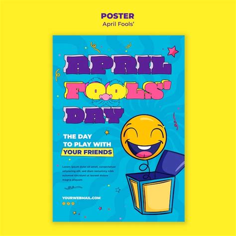 April fools' celebration poster template | Premium PSD