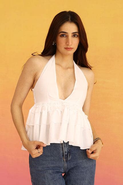 White halter neck top – PR LABEL