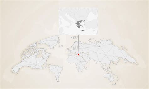 Premium Vector | Map of greece with neighbor countries pinned on world map