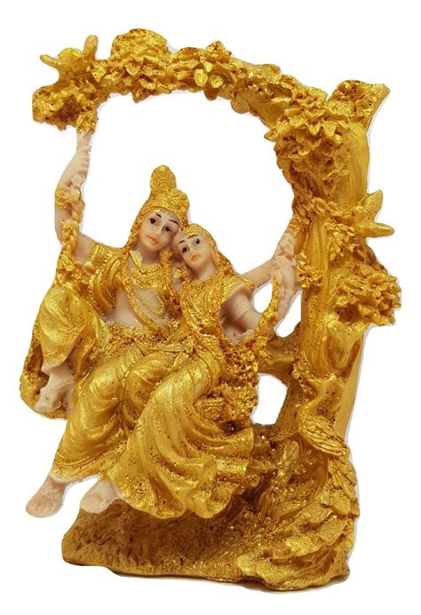 Buy Tiara Jewels & Gifts - Gold Radha Krishna Tree Show Piece Figurine ...