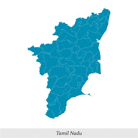 Premium Vector | Map of tamil nadu is a state of india with districts - dutch map of tamil nadu