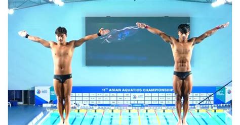 Indian duo clinch historic diving bronze at Asian Aquatics - Rediff Sports
