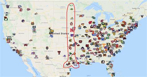 Literally a map of all D1 Schools in the continental United States. : r ...