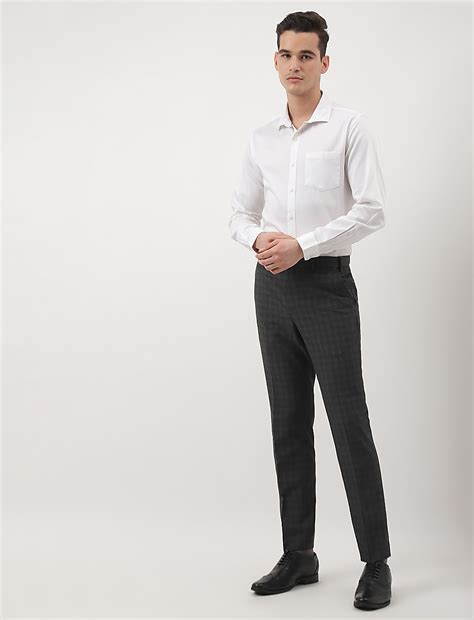 Buy Checks Slim Fit Trousers at Marks & Spencer
