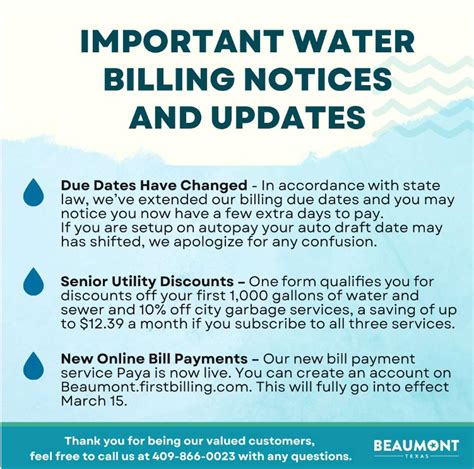 Beaumont's water billing changes in accordance with state law