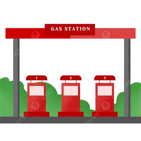 Cartoon Gas Station Clipart Hd PNG, Red Gas Station Clip Art, Gas ...