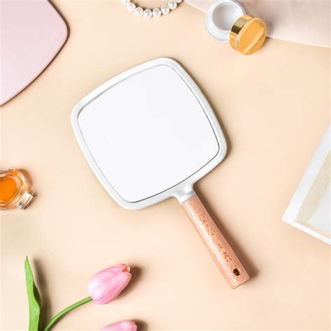 Sleek Square Handheld Mirror White Online - Premium Handheld Mirror ...