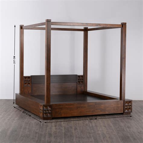 Buy Rio Geneva Queen Poster Bed - Brown from Home Centre at just INR ...