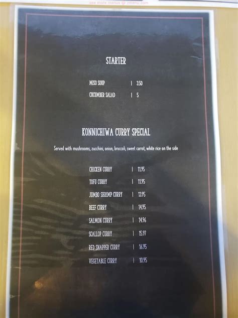 Online Menu of Konnichiwa of Greenville Restaurant, Greenville, South ...