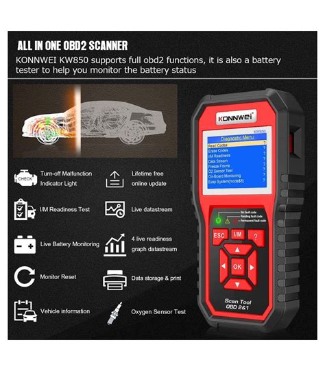 KONNWEI KW850 Professional OBD2 Scanner Auto Code Reader Diagnostic...
