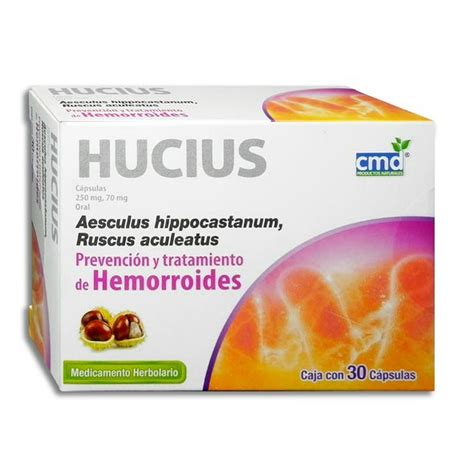 HUCIUS (AESCULUS/RUSCUS)PREVENCIÓN Y TRATAMIENTO DE HEMORROIDES. CAP 250/70 MG C/30 CMD CMD ...