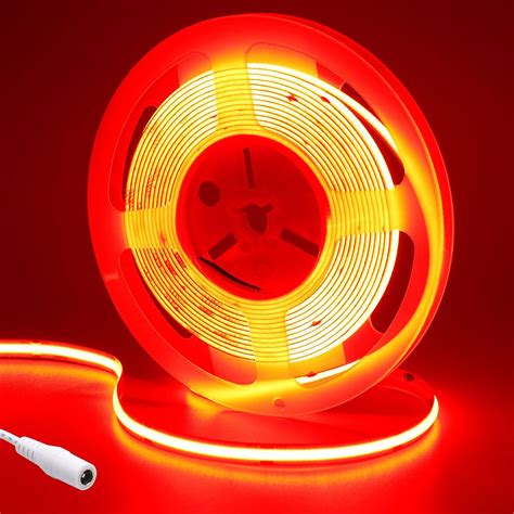 Amazon.com: TOPAI 24V Thin 5mm Red COB LED Strip 16.4ft Narrow LED Tape ...