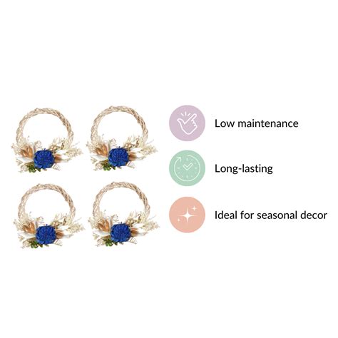 Mini Shola Flower Wreath Eco-Friendly Set Of 4 Online - Premium Wall ...