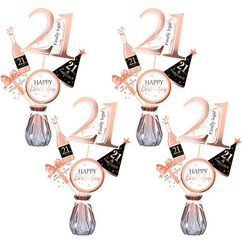 Qpoutrose Gold 21th Birthday Centerpiece Sticks 21th Birthday Table ...