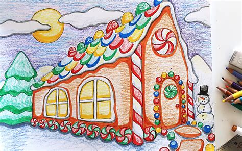 How To Draw A Gingerbread House