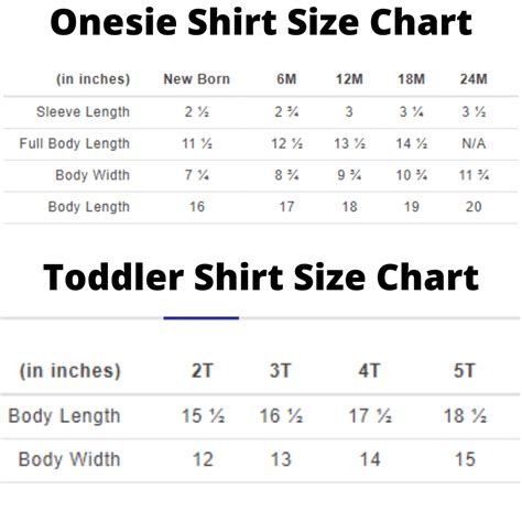 Toddler Shirt Size Chart – L'Cuisine Lifestyle