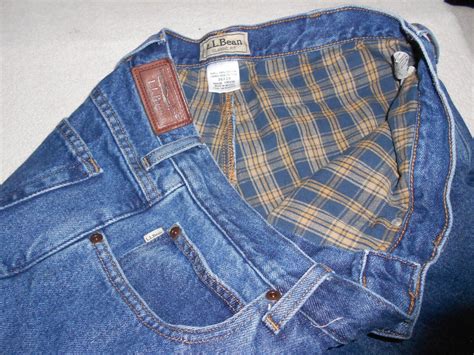 Mens L.L. BEAN CLASSIC FIT FLANNEL LINED BLUE denim jeans 35 x 29 ...
