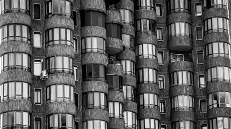 Download wallpaper 2048x1152 building, balconies, facade, windows ...