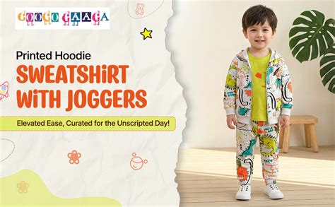 Googo Gaaga Boy's Cotton Printed Hoodie Sweatshirt with Joggers in ...
