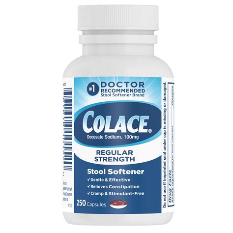 Buy Colace Regular Strength Stool Softener, 100 mg s, 250 Count ...
