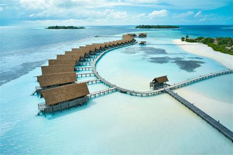 Maldives beach overwater villas